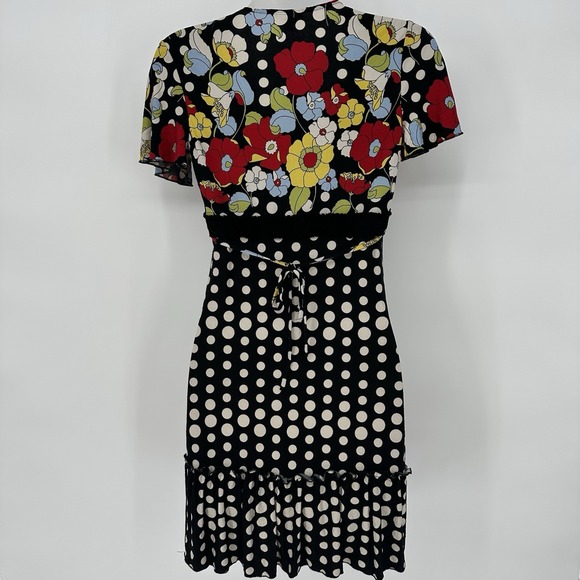 Vintage Limited Too‎ Y2K Girls Dress Size 18 Floral Polka Dot Ruffle Sleeve Mini - Picture 2 of 7